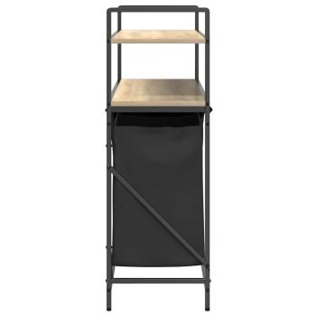 Wäschekorb 3 Fächer mit Ablagen Sonoma Eiche