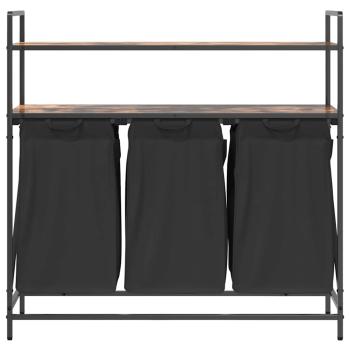 Wäschekorb 3 Fächer mit Ablagen Räuchereiche