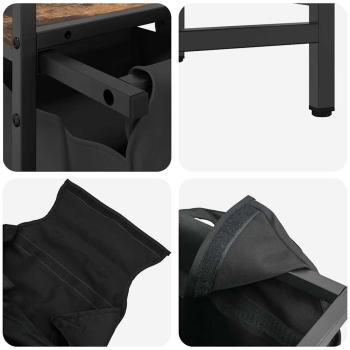 Wäschekorb 3 Fächer mit Ablagen Räuchereiche