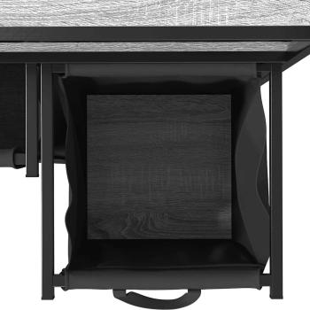 Wäschekorb 3 Fächer mit Ablagen Grau Sonoma