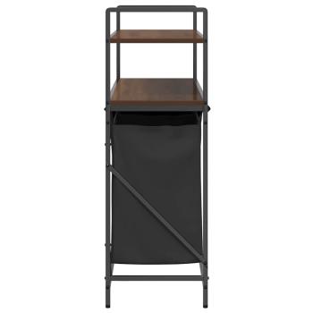 Wäschekorb 3 Fächer mit Ablagen Braune Eiche