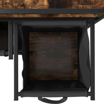 Wäschekorb 2 Fächer mit Ablagen Räuchereiche