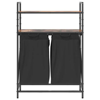 Wäschekorb 2 Fächer mit Ablagen Räuchereiche