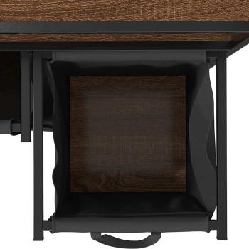 Wäschekorb 2 Fächer mit Ablagen Braune Eiche