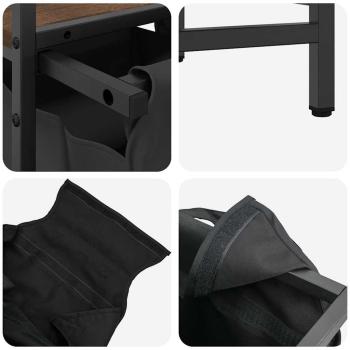 Wäschekorb 2 Fächer mit Ablagen Braune Eiche