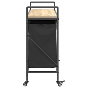 Wäschekorb 3 Fächer mit Rollen Sonoma Eiche