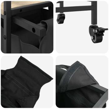 Wäschekorb 3 Fächer mit Rollen Sonoma Eiche