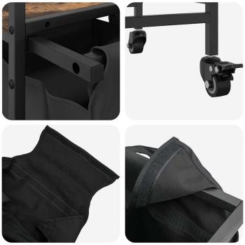 Wäschekorb 3 Fächer mit Rollen Räuchereiche