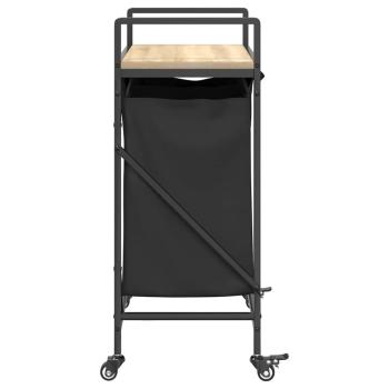 Wäschekorb 2 Fächer mit Rollen Sonoma Eiche