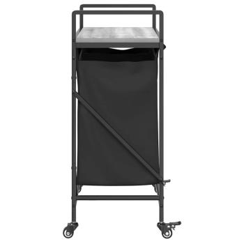 Wäschekorb 2 Fächer mit Rollen Grau Sonoma