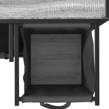 Wäschekorb 2 Fächer mit Rollen Grau Sonoma