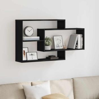 ARDEBO.de - Wandregal Eiche Schwarz 104x20x58,5 cm Holzwerkstoff