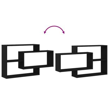 Wandregal Eiche Schwarz 104x20x58,5 cm Holzwerkstoff