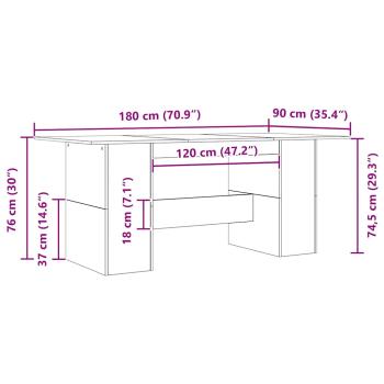 Esstisch Schwarze Eiche 180x90x76 cm Holzwerkstoff