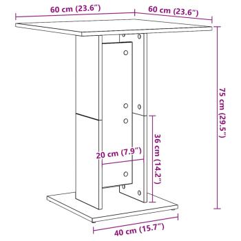 Bistrotisch Schwarze Eiche 60x60x75 cm Holzwerkstoff