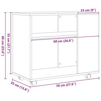 Beistelltisch Schwarze Eiche 70x35x60 cm Holzwerkstoff