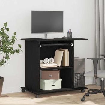 ARDEBO.de - Computertisch Eiche schwarz 80x50x75 cm Holzwerkstoff