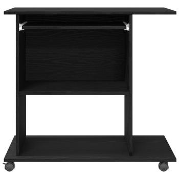 Computertisch Eiche schwarz 80x50x75 cm Holzwerkstoff