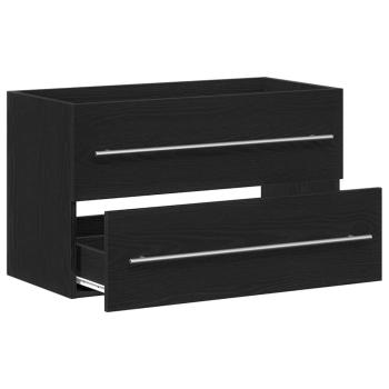 Waschbeckenunterschrank Eiche schwarz 80x38,5x48 cm Holzwerkstoff