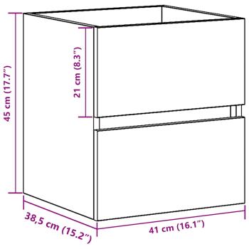 Waschbeckenunterschrank Eiche schwarz 41x38,5x45 cm Holzwerkstoff