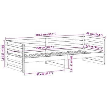 Tagesbett ohne Matratze 80x200 cm Massivholz Kiefer
