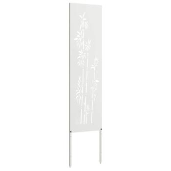 Garten Sichtschutz-Leinwand Floral Weiß 32 x 140 cm