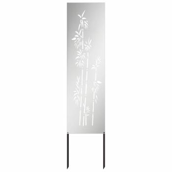 Garten Sichtschutz-Leinwand Silber 32 x 140 cm Verzinkter Stahl