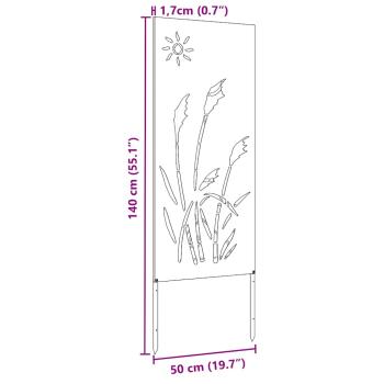 Garten Sichtschutz-Leinwand Rostig 50 x 140 cm