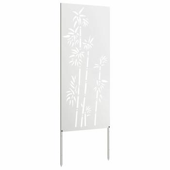 ARDEBO.de - Garten Sichtschutz-Leinwand Floral Weiß 50 x 140 cm