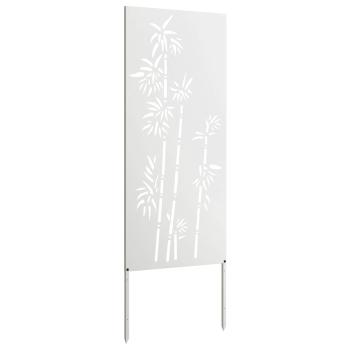 Garten Sichtschutz-Leinwand Floral Weiß 50 x 140 cm