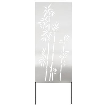 Garten Sichtschutz-Leinwand Floral Silber 50 x 140 cm Edelstahl