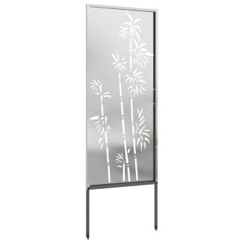Garten Sichtschutz-Leinwand Floral Silber 50 x 140 cm Edelstahl