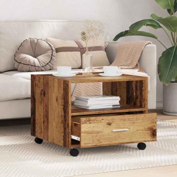 Couchtisch with Drawer Altholz 55 x 55 x 45 cm Holzwerkstoff