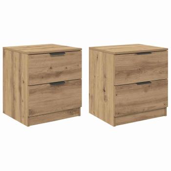 Nachttisch 2 pcs Eiche handwerklich 45 x 39 x 50 cm