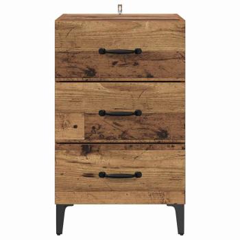 Nachttisch mit Schubladen Altholz 40 x 40 x 66 cm Holzwerkstoff