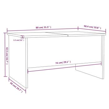 Couchtisch Grau Sonoma 80x50x42,5 cm Holzwerkstoff