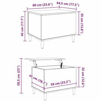 Nachttisch Eiche handwerklich 60 x 44.5 x 45 cm Holzwerkstoff