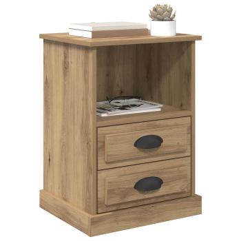 Nachttisch 2 pcs Eiche handwerklich 43 x 36 x 60 cm