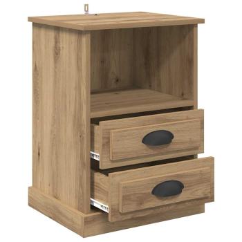 Nachttisch 2 pcs Eiche handwerklich 43 x 36 x 60 cm