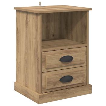 Nachttisch 2 pcs Eiche handwerklich 43 x 36 x 60 cm