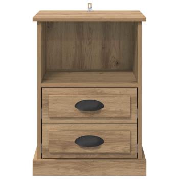Nachttisch 2 pcs Eiche handwerklich 43 x 36 x 60 cm