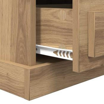 Nachttisch 2 pcs Eiche handwerklich 43 x 36 x 60 cm