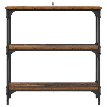 Konsolentisch mit Regal mit Speicher Altholz 75 x 22,5 x 75 cm