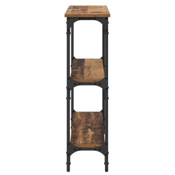 Konsolentisch mit Regal mit Speicher Altholz 75 x 22,5 x 75 cm