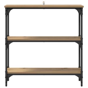 Konsolentisch mit Regal Eiche handwerklich 75 x 22,5 x 75 cm