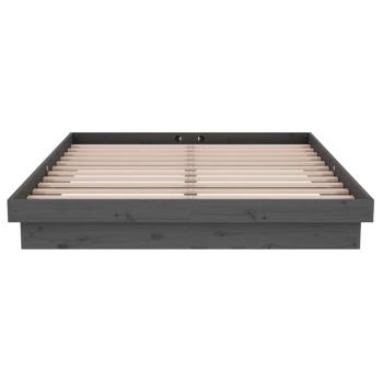 Massivholzbett Grau 135x190 cm