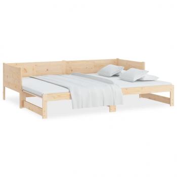 Ausziehbares Tagesbett Massivholz Kiefer 2x(80x200) cm