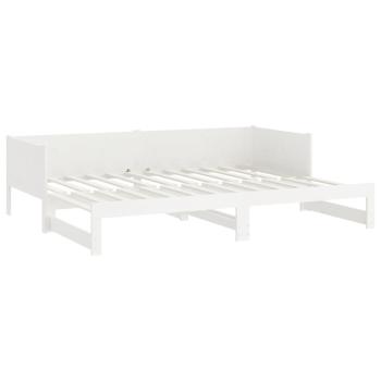 Ausziehbares Tagesbett Weiß Massivholz Kiefer 2x(80x200) cm