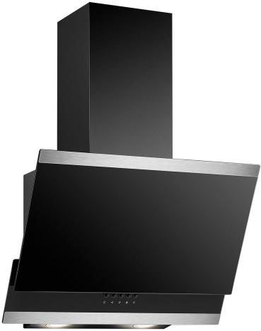 ARDEBO.de Bomann DU 7610 G EEK: B Kopffreihaube, 59,5 cm breit, 316m³/h, Randabsaugtechnik, 3 Leistungsstufen, schwarz/Edelstahl (776101)