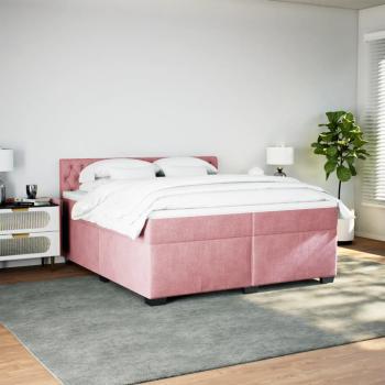 ARDEBO.de - Boxspringbett mit Matratze Rosa 200x200 cm Samt